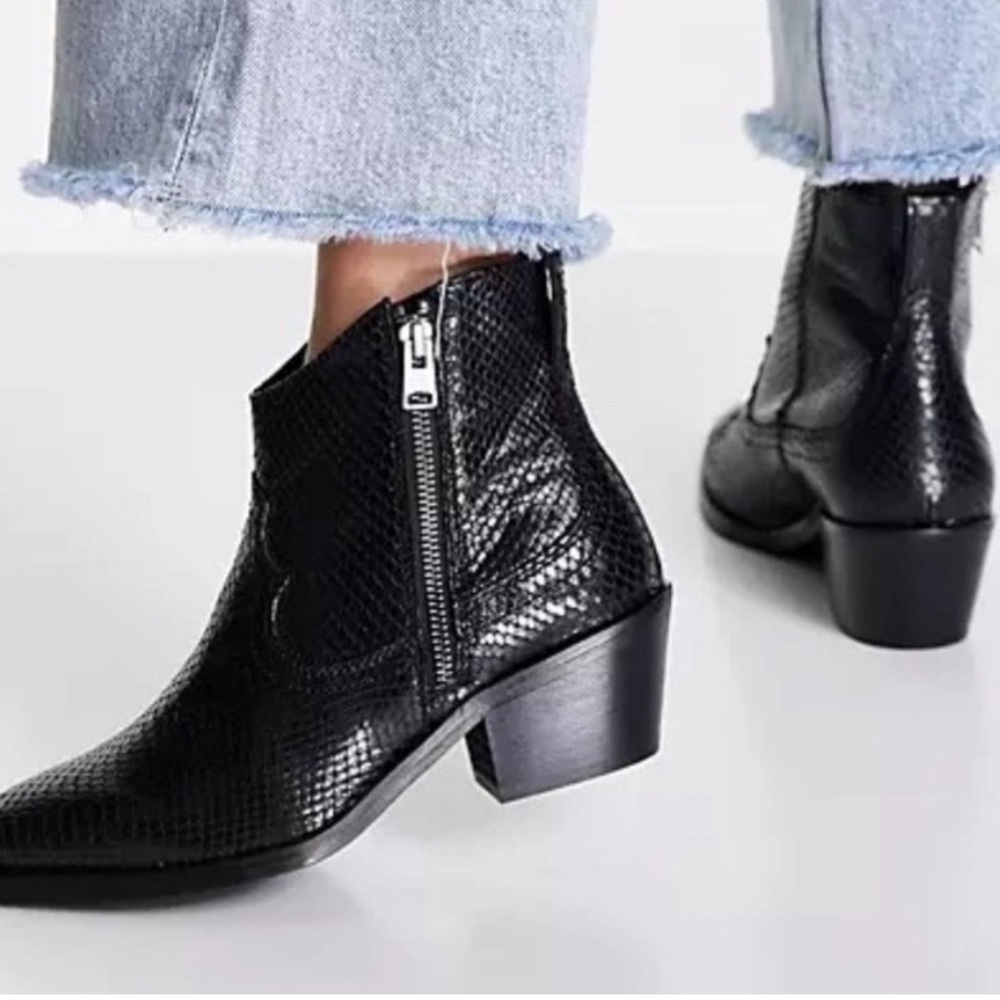 Allsaints Carlotta snakeskin boot